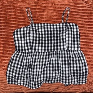 Wild Fable - Black & White Striped Summer Cropped Top with Adjustable Straps